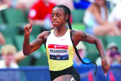 يتنافس Sha ' ؛ Carri Richardson في بطولة Women ' ؛ خلال بطولة Usatf الخارجية 2025 في هايوارد فيلد في 31 يوليو 2025 في يوجين ، أوريغون. (AFP) يتنافس Sha ' ؛ Carri Richardson في بطولة Women ' ؛ خلال بطولة Usatf الخارجية 2025 في هايوارد فيلد في 31 يوليو 2025 في يوجين ، أوريغون. (AFP)