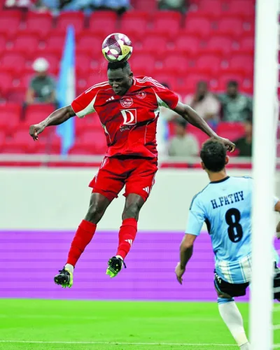 Al Arabi’s Michael Olunga in action during their QSL match against Al Wakrah at the Al Thumama Stadium Friday. Al Arabi’s Michael Olunga in action during their QSL match against Al Wakrah at the Al Thumama Stadium Friday.