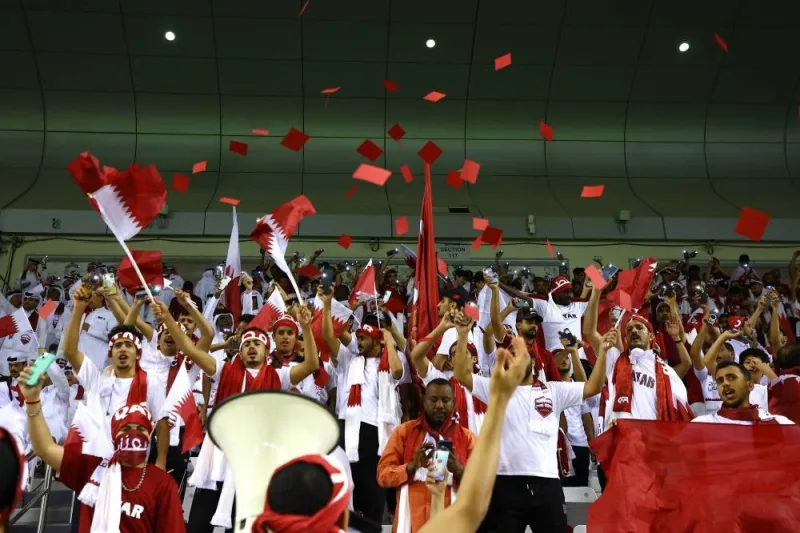 Qatar fans inside the Jassim Bin Hamad Stadium Tuesday.