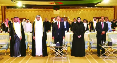 From left: HE Ambassador Ibrahim Yousef Abdullah Fakhro, HE Ibrahim bin Ali bin Issa al- Hassan al-Mohannadi, Ambassador Saleh Attia, HE Maryam bint Ali bin Nasser al-Misnad, Ambassador Ali Ibrahim Ahmed. From left: HE Ambassador Ibrahim Yousef Abdullah Fakhro, HE Ibrahim bin Ali bin Issa al- Hassan al-Mohannadi, Ambassador Saleh Attia, HE Maryam bint Ali bin Nasser al-Misnad, Ambassador Ali Ibrahim Ahmed.