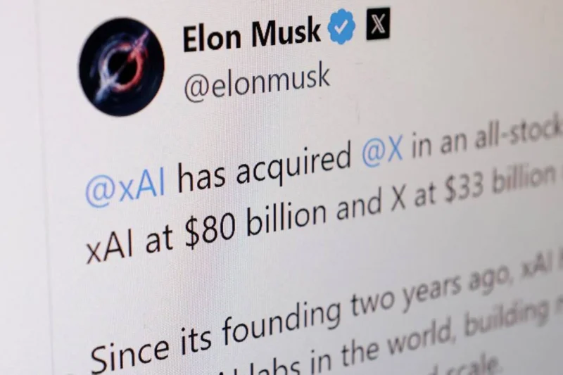 Musk's xAI buys social media platform X, valued at $33 billion 2 Musk's xAI buys social media platform X, valued at $33 billion