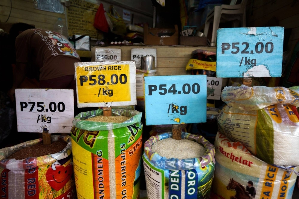 Rice for sale at a market in Mandaluyong, the Philippines, in September 2022.
