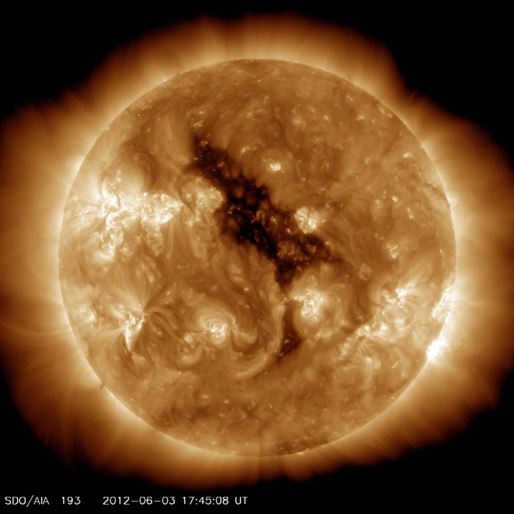 A coronal hole on the sun on June 3, 2012 A coronal hole on the sun on June 3, 2012