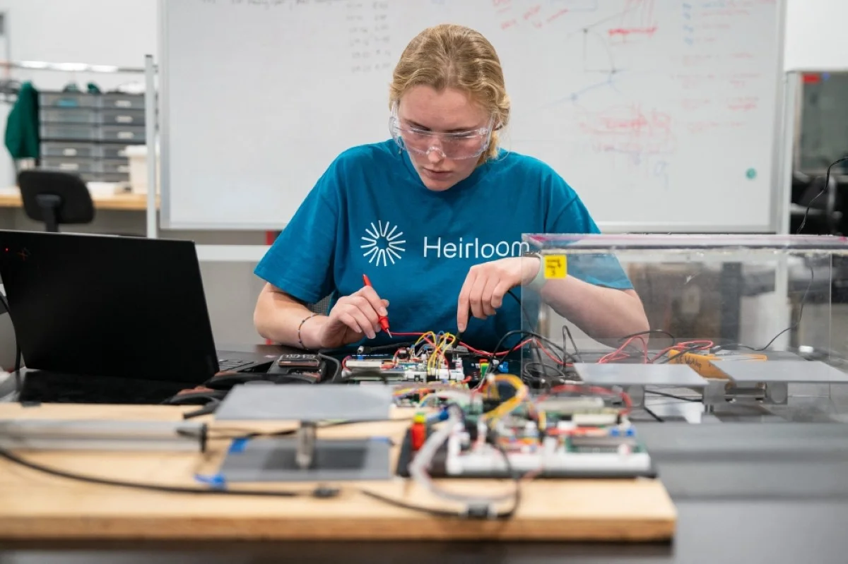 BRISBANE: Research scientist Emily Hagood troubleshoots instrumentation for measuring carbon dioxide removal from the atmosphere inside the laboratory at Heirloom Carbon on September 21, 2023 in Brisbane, California. --AFP