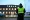 A worker striking in front of Tesla service center in Segeltorp, Sweden. -- AFP