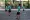This photo shows petanque players training at a court in Bangkok. 