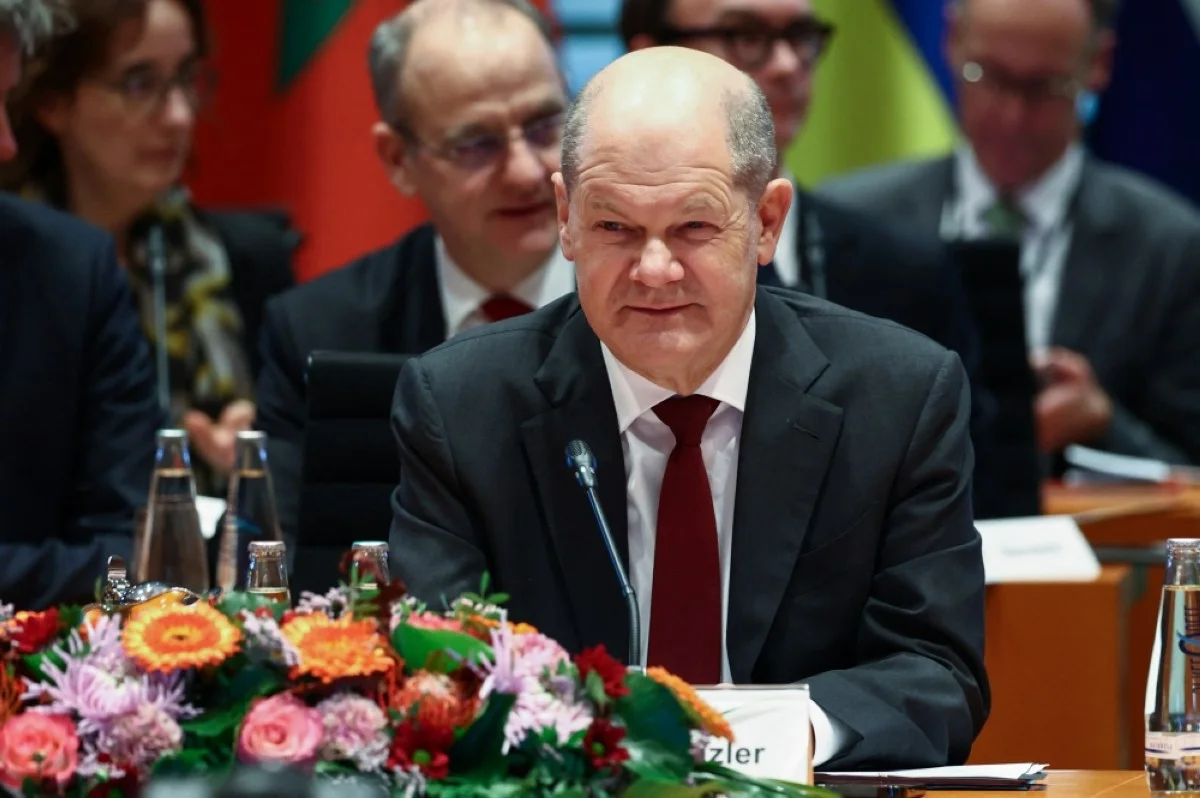 BERLIN: German Chancellor Olaf Scholz chairs a session of the Conference on the G20 Compact with Africa, at the Chancellery in Berlin on November 20, 2023. --AFP