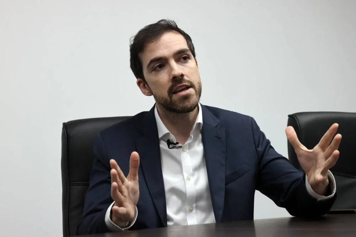 ANTWERP, Belgium: CEO of iTraceiT Frederik Degryse speaks during an interview. – AFP