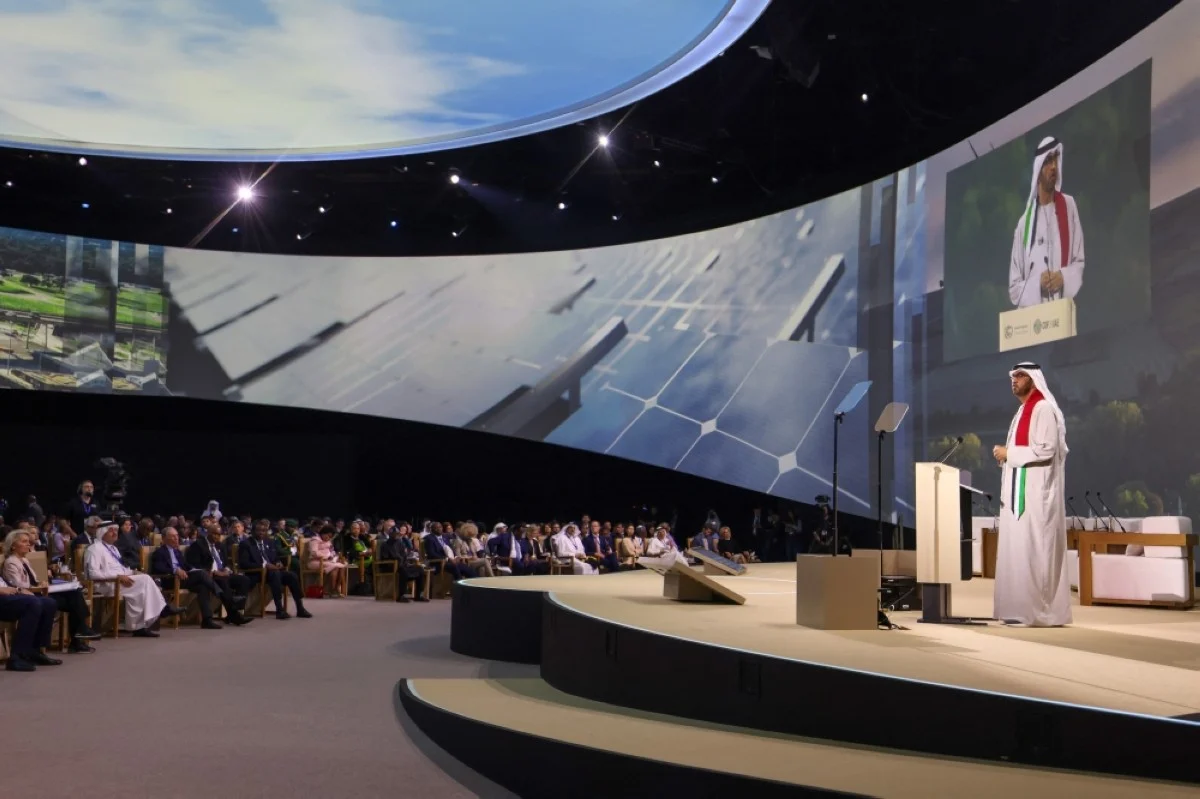 DUBAI: COP28 president Sultan Ahmed Al-Jaber speaks during a meeting at the United Nations climate summit in Dubai on December 2, 2023. -- AFP