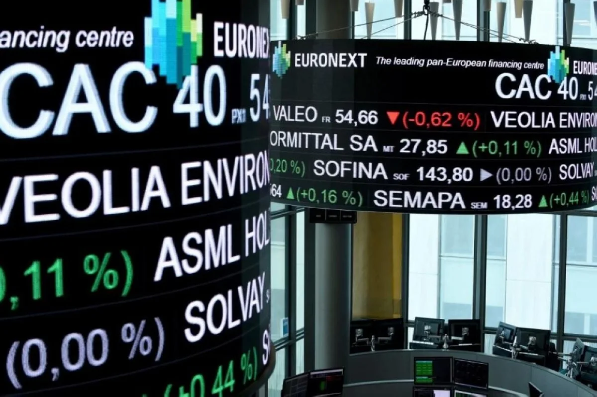 PARIS: The CAC 40 and other stock tickers displayed at the headquarters of the Pan-European stock exchange Euronext, in La Defense, Paris, France. – AFP