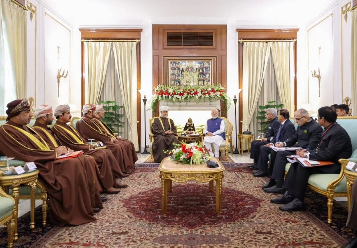 NEW DELHI: Indian Prime Minister Narendra Modi and Oman’s Sultan ruler Haitham bin Tarik during their talks in New Delhi.