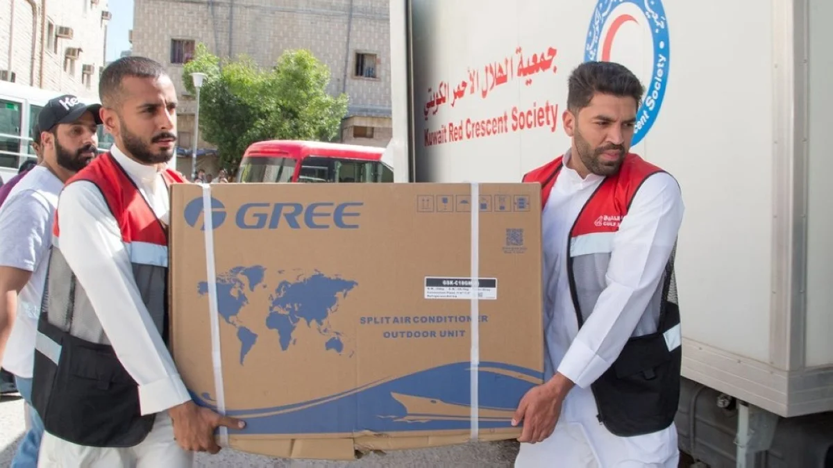 Distribution of electrical appliances to needy families in Kuwait.