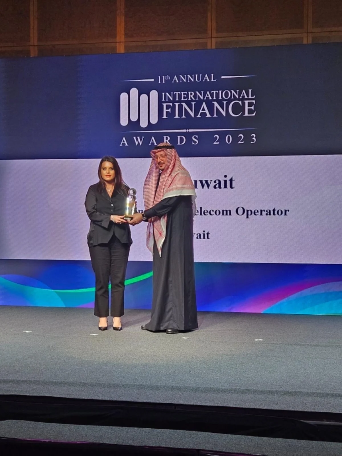 Danah Al-Jasem receiving awards at the ceremony held in Dubai.