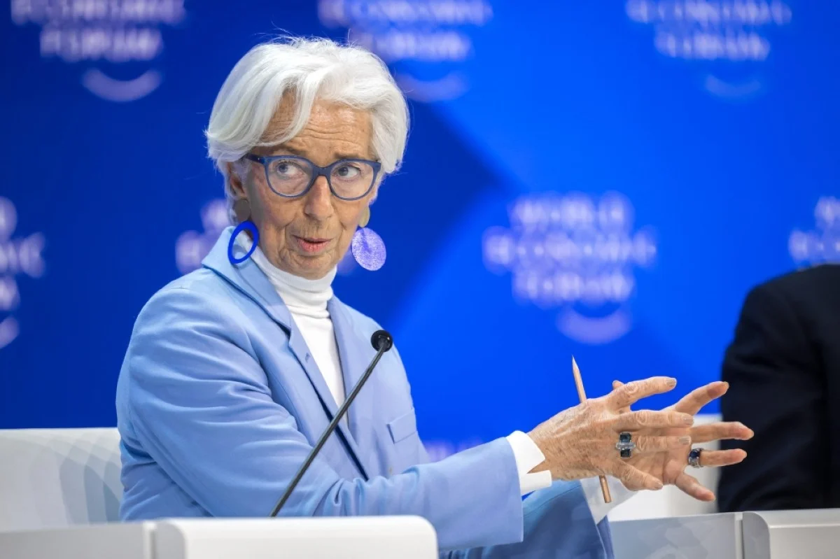 DAVOS: President of the European Central Bank (ECB) Christine Lagarde attends a session on the closing day of the World Economic Forum (WEF) annual meeting in Davos. – AFP