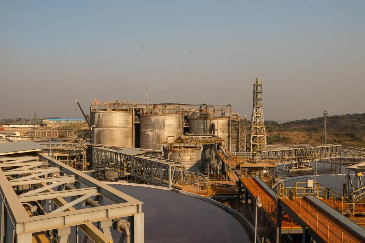 TENKE, DR Congo: A general view of processing facilities in Tenke Fungurume Mine, one of the largest copper and cobalt mines in the world, in southeastern Democratic Republic of Congo. -- AFP