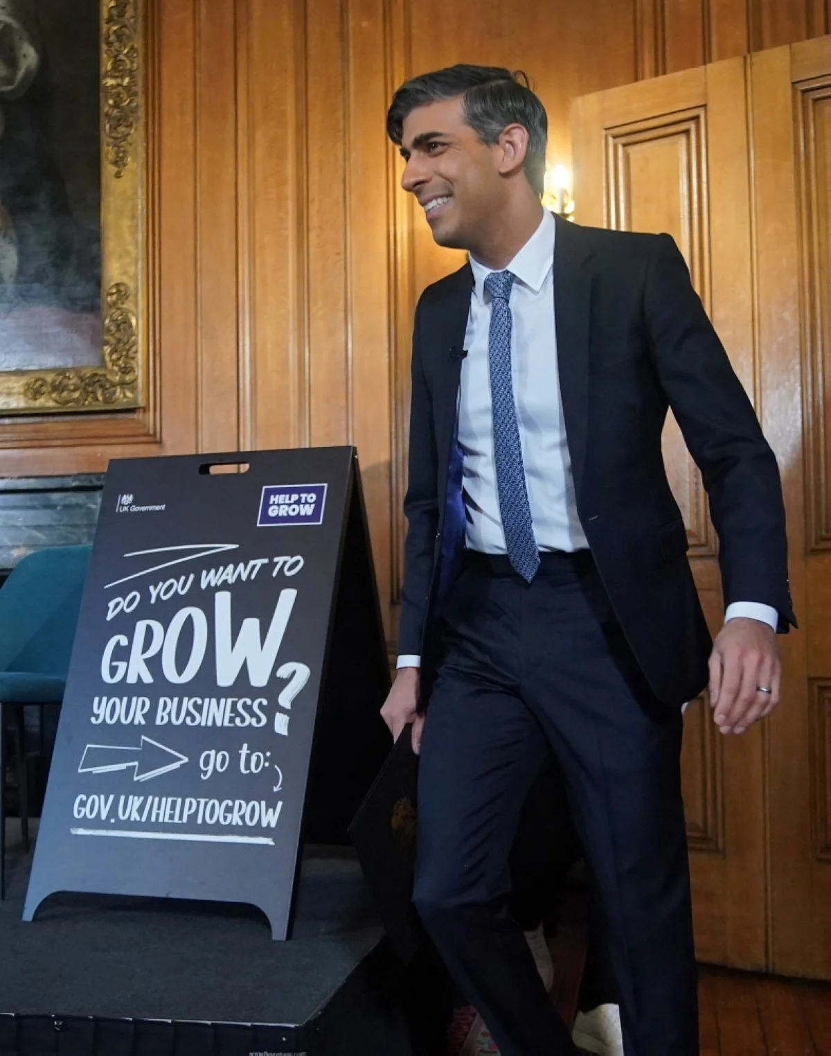 LONDON: Britain's Prime Minister Rishi Sunak arrives to host the Help To Grow campaign launch panel event with business leaders from small and medium enterprises (SMEs) at 10 Downing Street in central London. – AFP