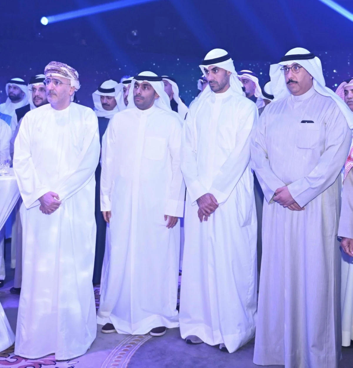 Osama Al-Furaih, Bader Al-Kharafi, Yousef Al-Abdulrazzaq, and Zaki Al-Busaidi during the event.