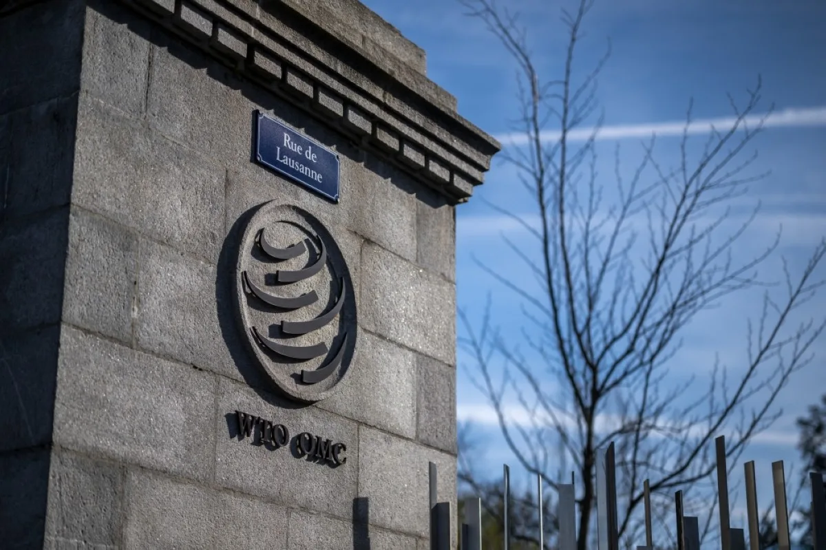 GENEVA: The logo of the intergovernmental World Trade Organization (WTO) at its headquarters. -- AFP