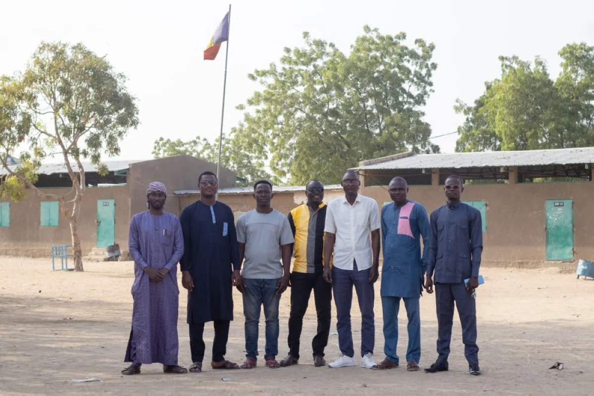 N'DJAMENA, Chad: Nan-Arabé Lodoum (third left), 34, poses with other members of the Association of Unemployed Graduates in N'Djamena on Feb 19, 2024.These young Chadians in their thirties have graduated for more than ten years but are still unemployed. – AFP