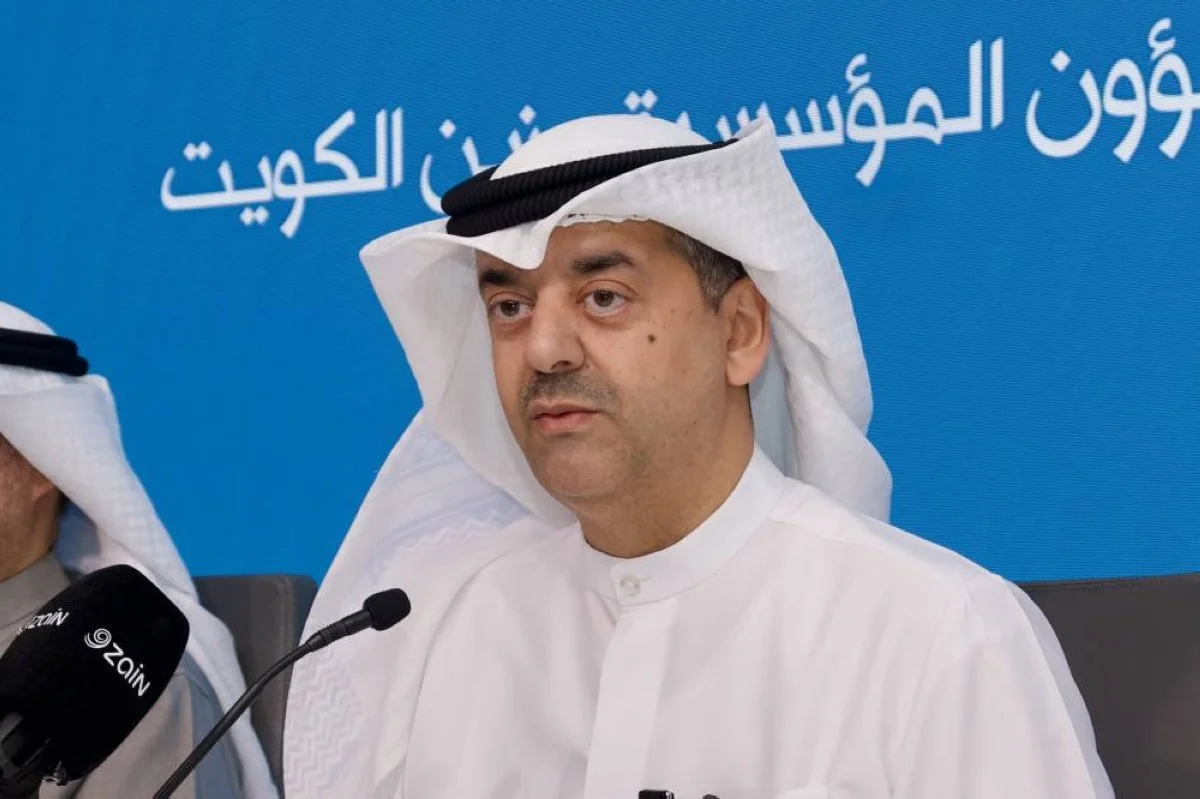 Waleed Al Khashti speaking at the press conference.