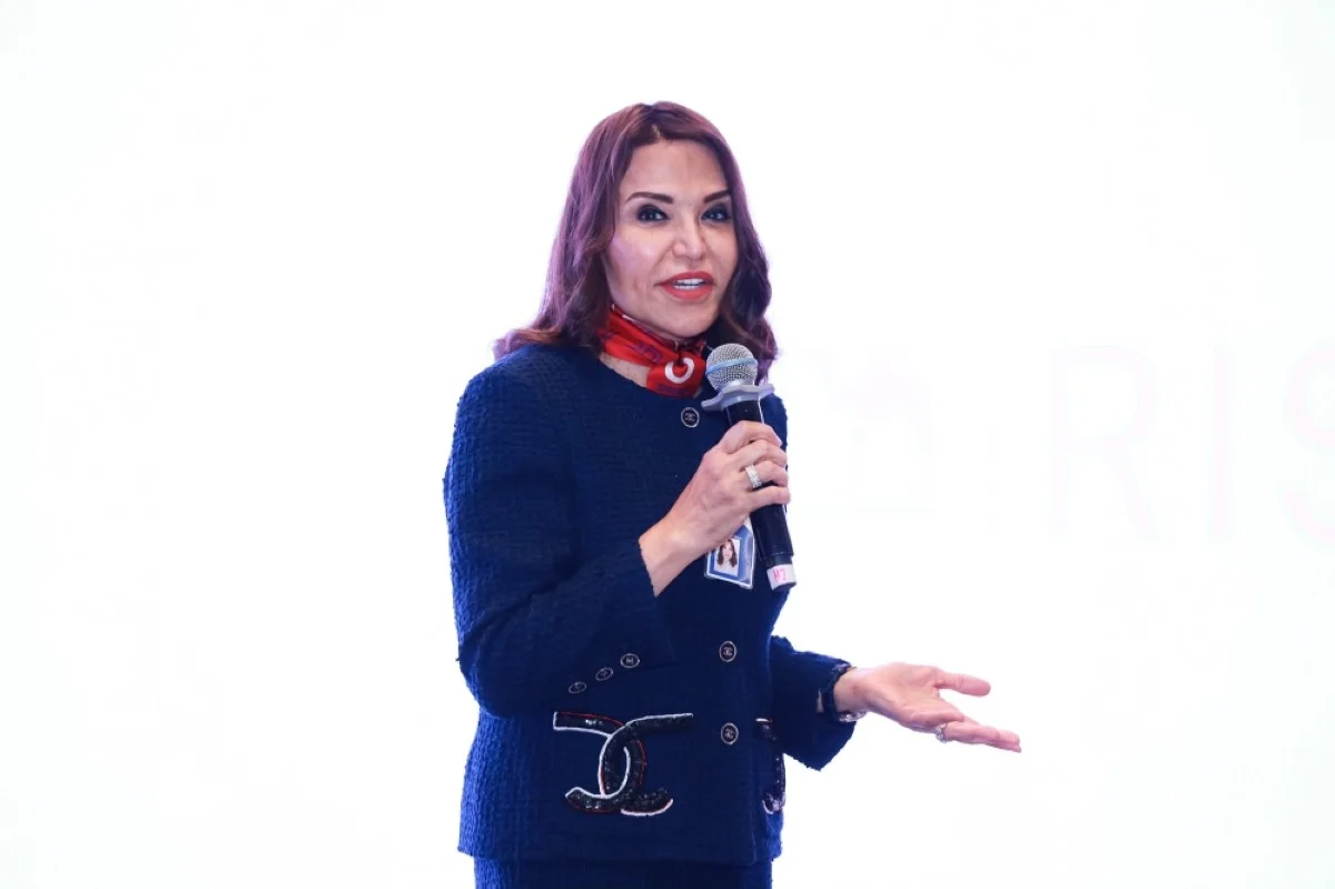 Shaikha Al-Bahar speaks during the ceremony.