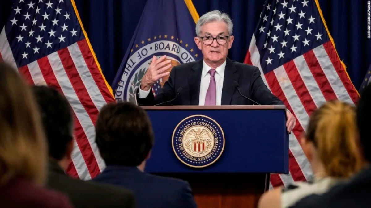 Federal Reserve Chairman Jerome Powell speaks.