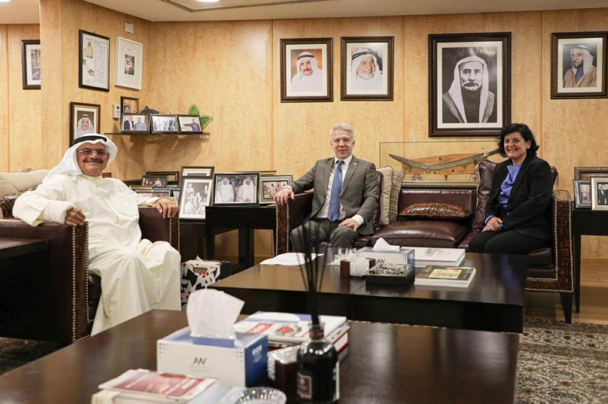 KUWAIT: Chairman and CEO of Ali Abdulwahab Al-Mutawa Commercial Co (AAW) Faisal Ali Al-Mutawa receives Swiss Ambassador to Kuwait Dr Tiziano Balmelli.