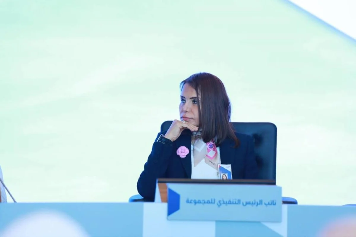 NBK Deputy Group CEO Shaikha K Al-Bahar delivers her speech.