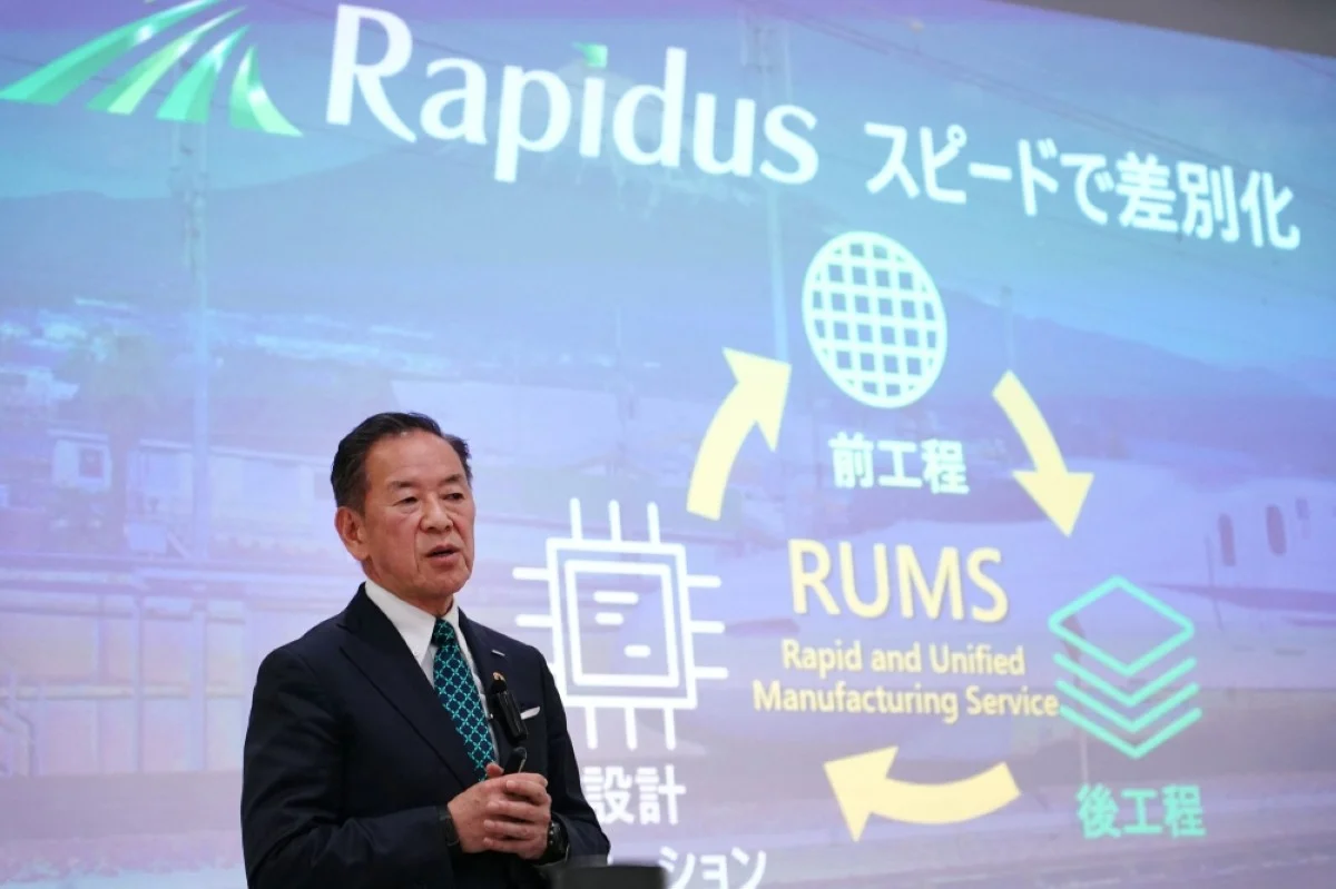 TOKYO: Rapidus Corporation President Atsuyoshi Koike speaks during a press conference in Tokyo on April 2, 2024. -- AFP