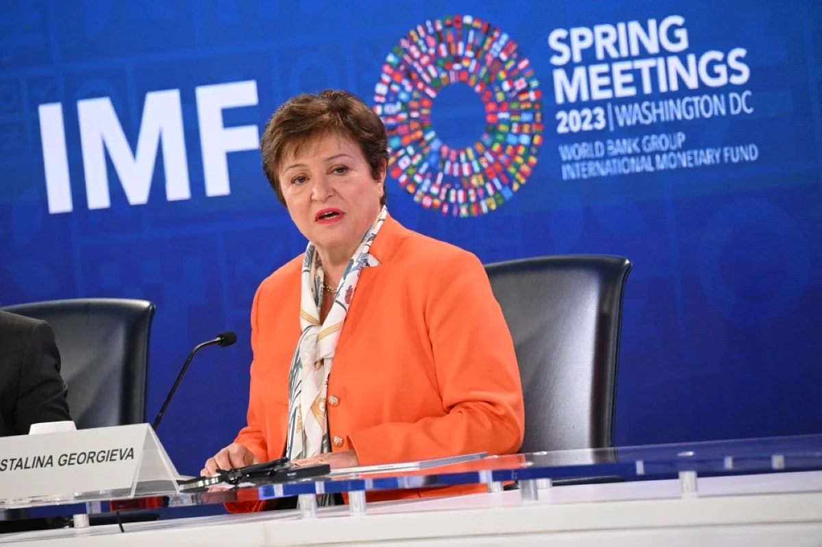 WASHINGTON: (FILES) International Monetary Fund (IMF) Managing Director, Kristalina Georgieva, speaks at a press briefing on the global policy agenda in Washington, DC, during the IMF and World Bank Spring Meetings, on April 13, 2023. – AFP

