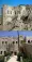 This combination of pictures shows a file picture of the 17th century Qasr al-Basha in Gaza City on April 21, 2021, where Napoleon Bonaparte slept for several nights during his campaign in Egypt and Palestine (bottom), and the same building severely damaged in Zionist bombardment.