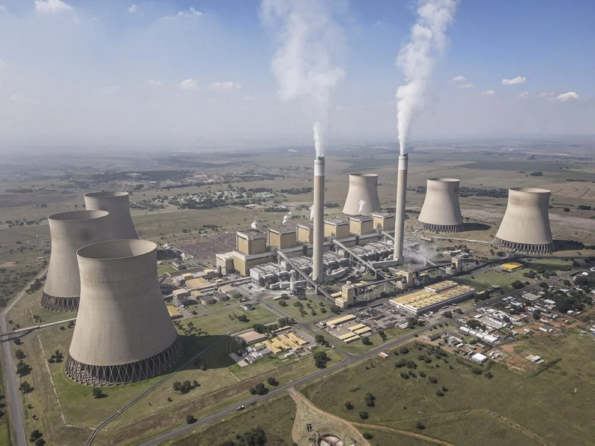 KENDAL, South Africa: This aerial view shows Eskom Kendal power station in Kendal, near Emalahleni.- AFP