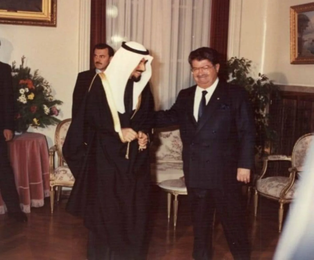 His Highness the late Amir Sheikh Jaber Al-Ahmad Al-Jaber Al-Sabah with the late Turkish President Turgut Ozal