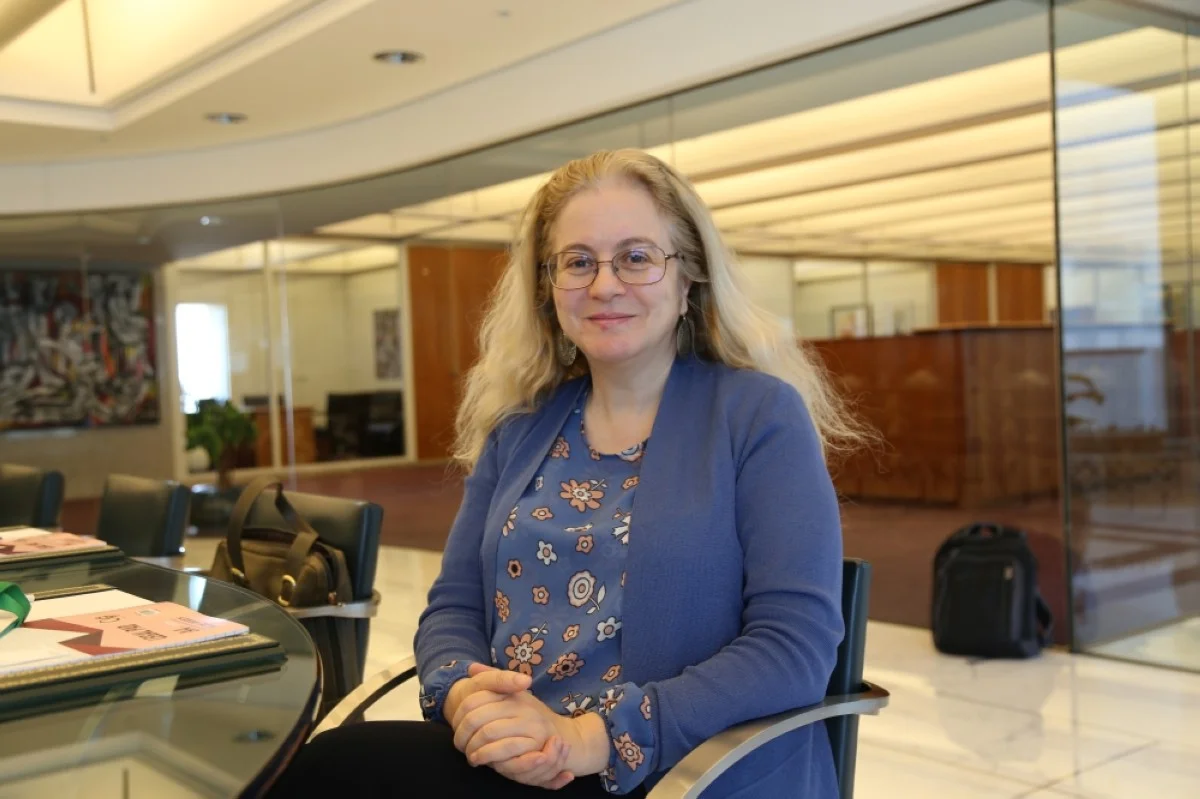 Hela Cheikhrouhou during the interview.