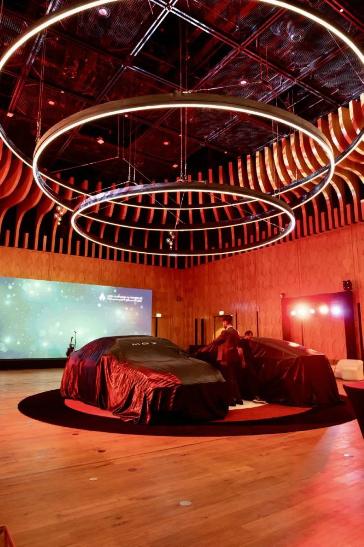 The all-new MG7 sedan being unveiled.