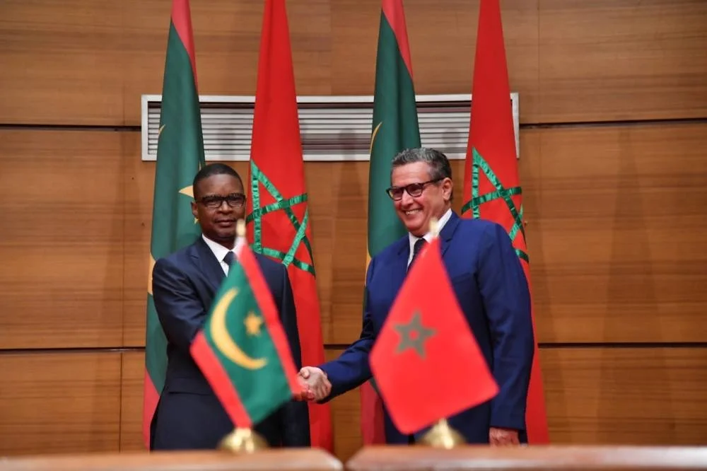 Le Chef du gouvernement Aziz Akhannouch et le Premier ministre mauritanien, Mohamed Ould Bilal Messoud