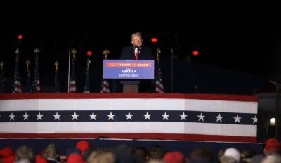 Donald Trump at a rally in Ohio supporting Republican candidates.  Wait and see!