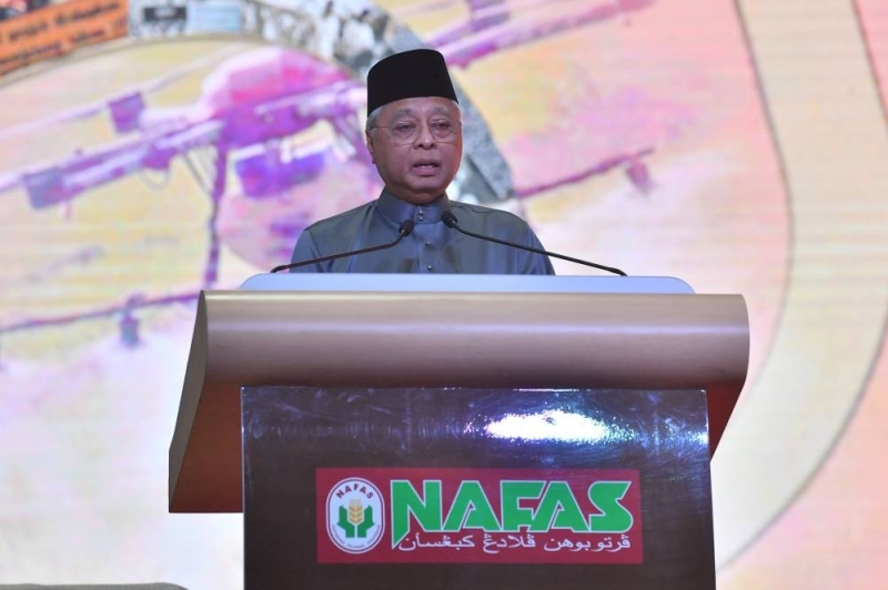 Prime Minister Datuk Seri Ismail Sabri Yaakob delivers a speech during NAFAS’ 48th annual general meeting at World Trade Centre Kuala Lumpur May 18, 2022. —  Bernama pic
