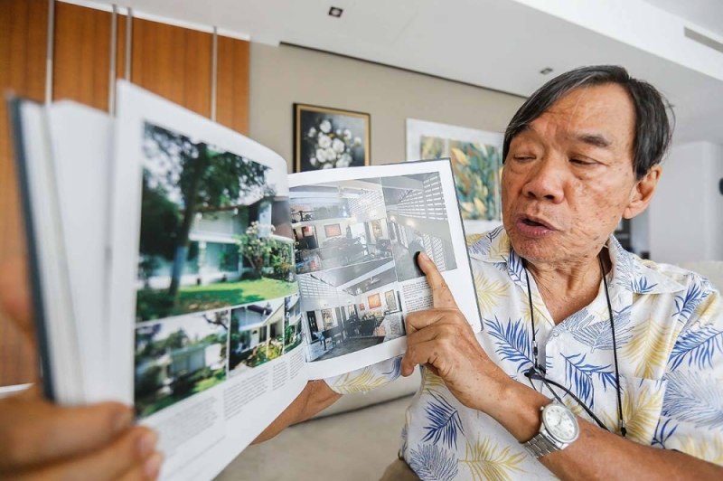 Author of 'The Penang House', Jon Lim Sun Hock shows a few of his favourite architectural designs at Tanjung Bungah on May 16, 2022. — Picture by Sayuti Zainudin