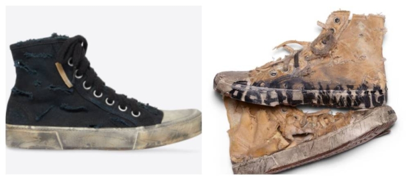 La colección Paris Sneakers de Balenciaga ha sido criticada por lanzar zapatos caros y de aspecto sucio. - Captura de pantalla del sitio web de Balenciaga La colección Paris Sneakers de Balenciaga ha sido criticada por lanzar zapatos caros y de aspecto sucio. - Captura de pantalla del sitio web de Balenciaga