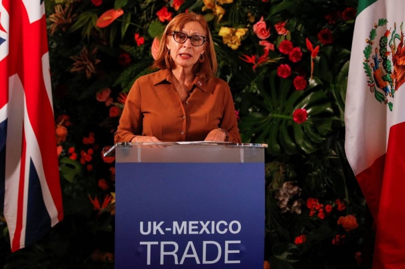 Mexican Economy Minister Tatiana Clouthier speaks during an event to launch a free trade deal with Britain, in London, Britain May 20, 2022. — Reuters pic