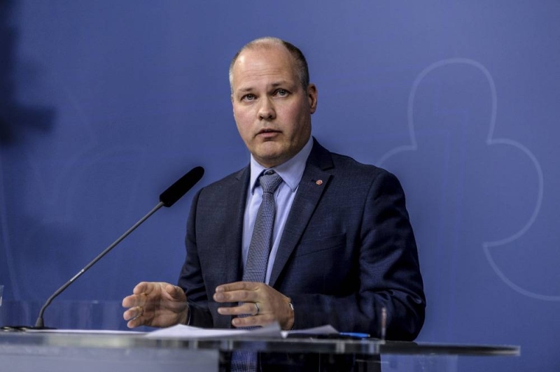 Sweden’s Minister for Justice and Migration Morgan Johansson speaks during a presser at the Swedish government headquarters in Stockholm November 5, 2015. — Jessica Gow/TT News Agency pic via Reuters