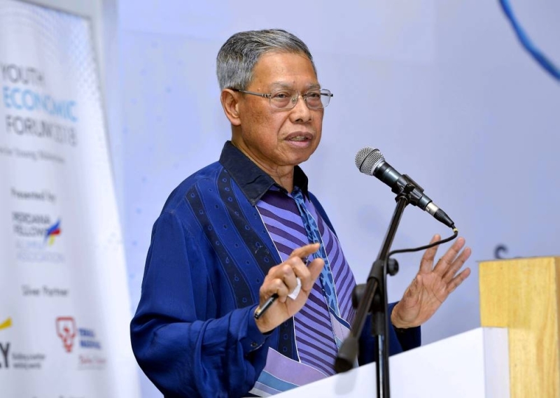 Datuk Seri Mustapa Mohamed speaks at the Youth Economic Forum at Securities Commission in this file picture taken on October 27, 2018. — Picture by Ham Abu Bakar.