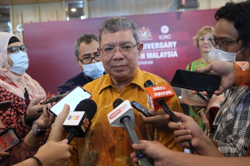 Foreign Minister Datuk Seri Saifuddin Abdullah speaks to the media in Putrajaya, June 9, 2022. — Bernama pic