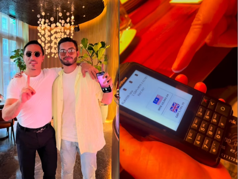 Aeril Zafrel shared snippets of him and entourage enjoying the RM10,000 Salt Bae experience in London. — Screenshot via Instagram/ Aeril Zafrel 