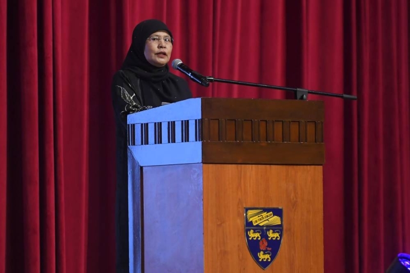 Chief Justice Tun Tengku Maimun Tuan Mat speaking at the opening of the Golden Jubilee Celebration of the Faculty of Law, Universiti Malaysia, June 17, 2022. — Bernama pic 