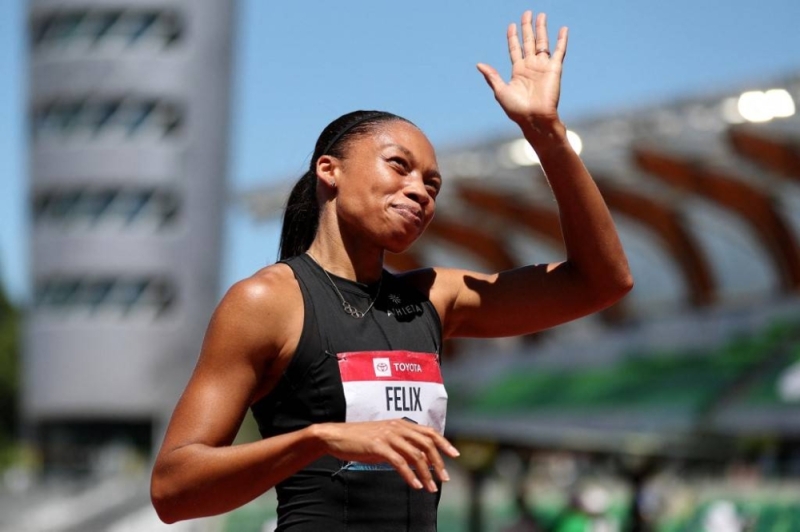 Allyson Felix reacts after finishing in sixth place in the women's 400 metre final during the 2022 USATF Outdoor Championships at Hayward Field on June 25, 2022 in Eugene, Oregon. — /Getty Images/AFP pic