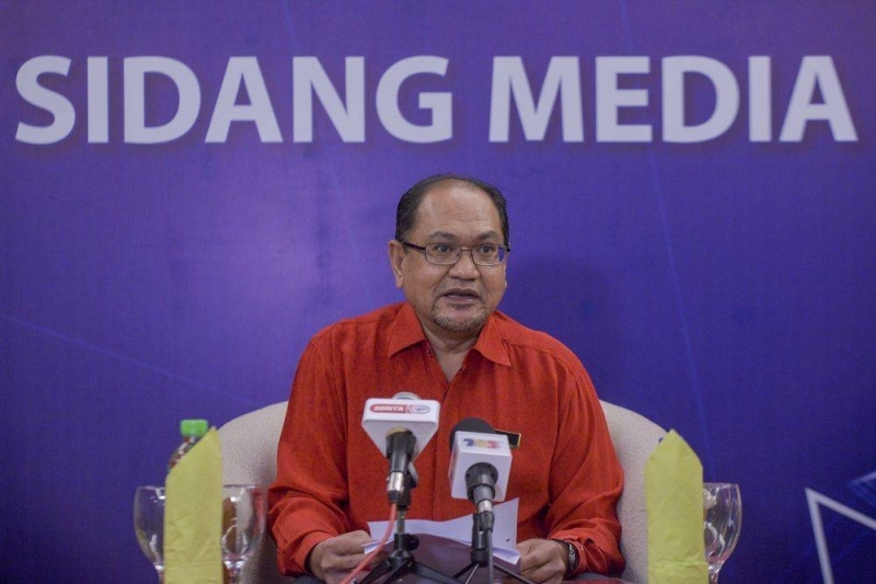 Datuk Seri Hasnol Zam Zam Ahmad addresses the media during a press conference in Putrajaya August 13, 2020. — Picture by Shafwan Zaidon