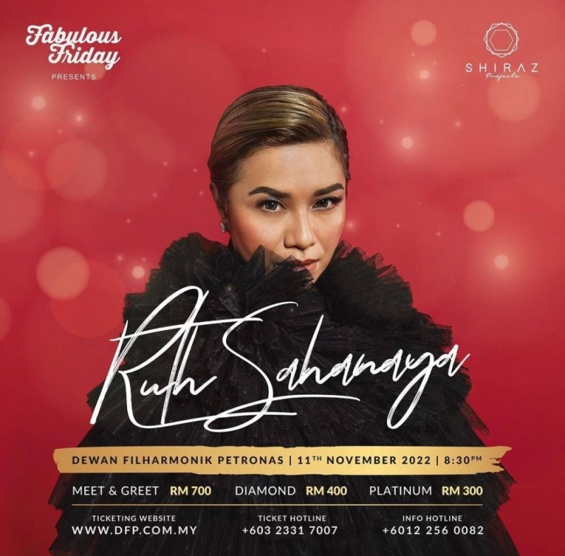 Penyanyi Indonesia Ruth Sahanaya siap memukau penonton Malaysia pada 11 November.