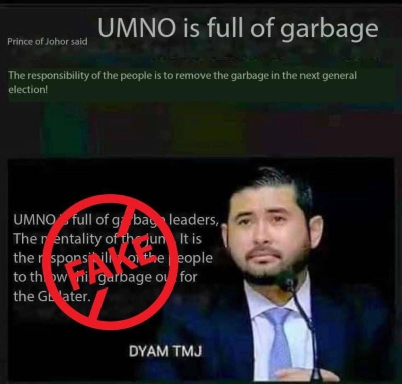 TMJ denies saying ‘Umno is full of garbage’, police report lodged TMJ denies saying ‘Umno is full of garbage’, police report lodged